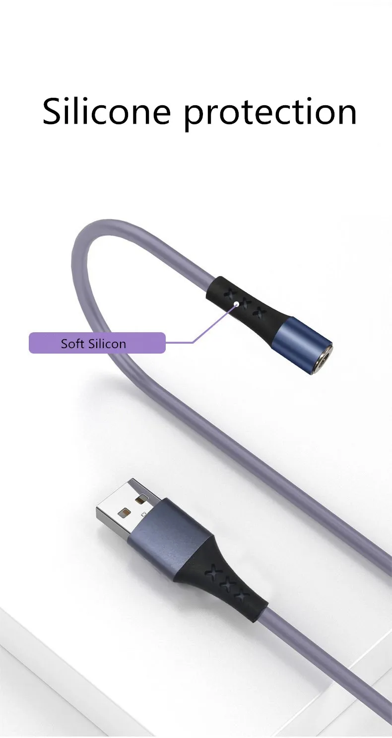 Индивидуальные цветные безопасные USB-кабели высокопроизводительный Сверхбыстрый Магнитный зарядный кабель для