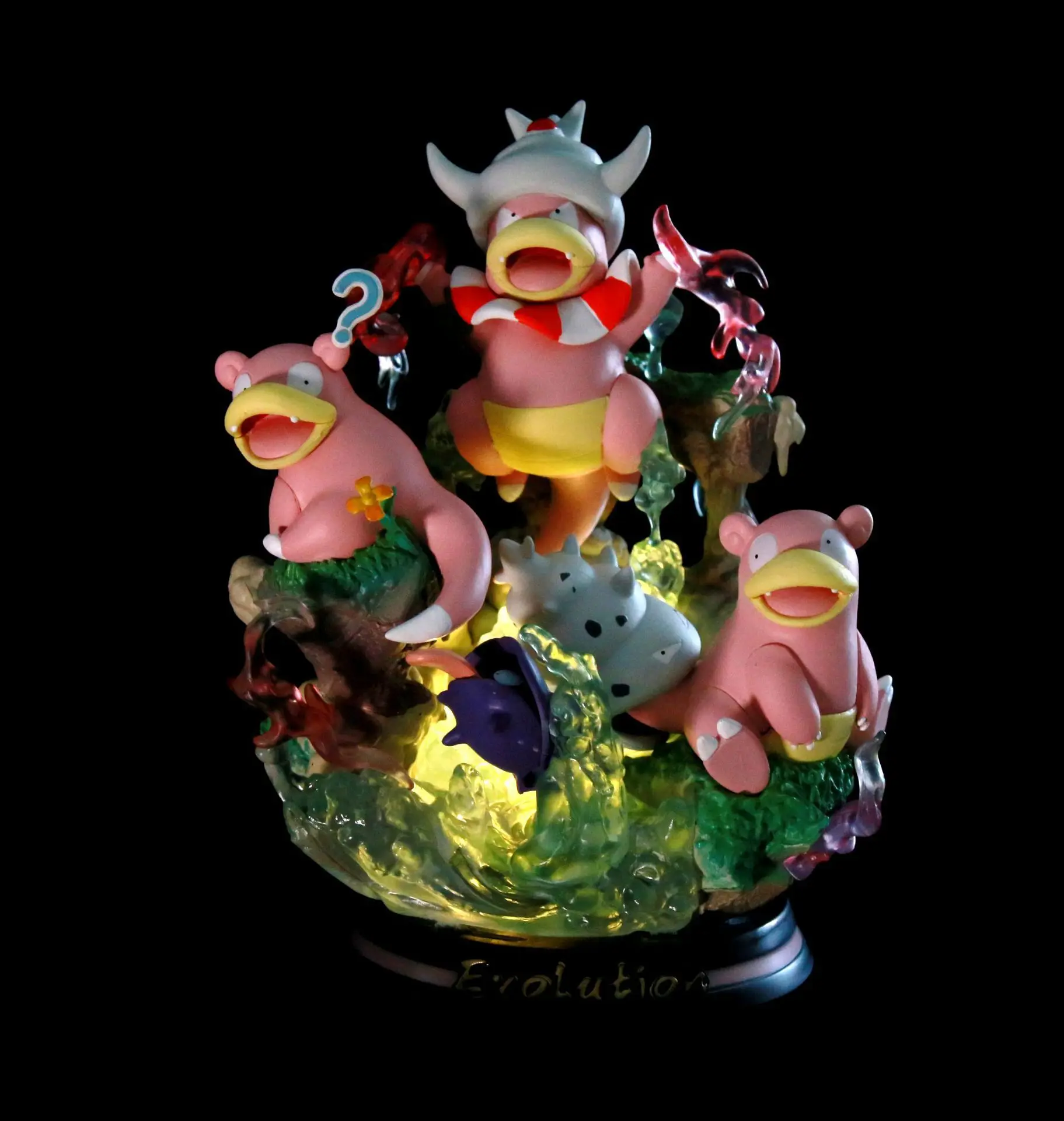 21-26cm 6 style Anime  GK cartoon character  figure PVC scene statue with light model toy for gifts