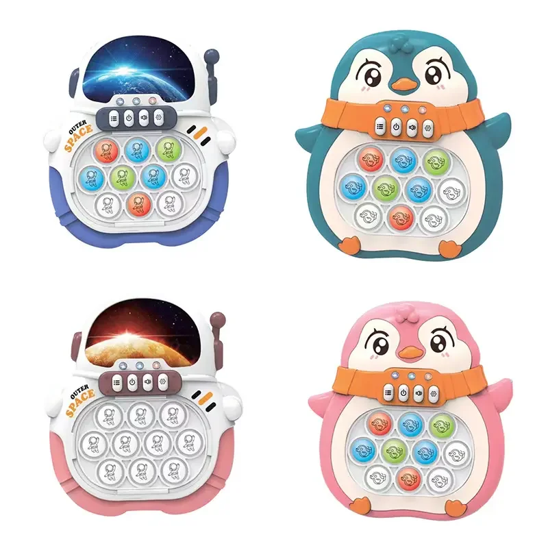 ET Quick Push Pop Game 6 Modes Fast Push Bubble Game Console Pop Fidget Light up Handheld Puzzle Game Machine Gift for Kids