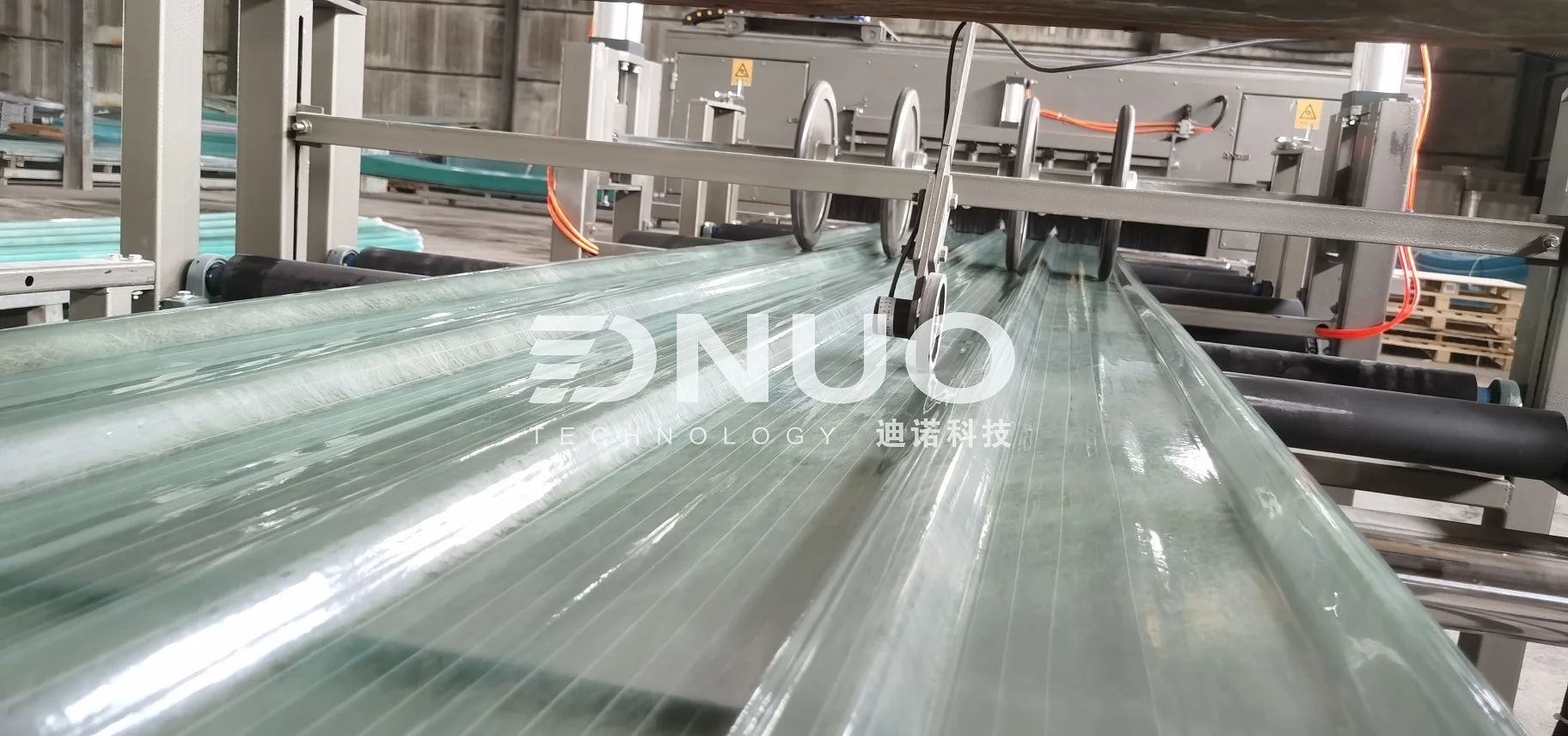 PRFV fibre glass Corrugated transparent skylight roofing sheets board making machinery