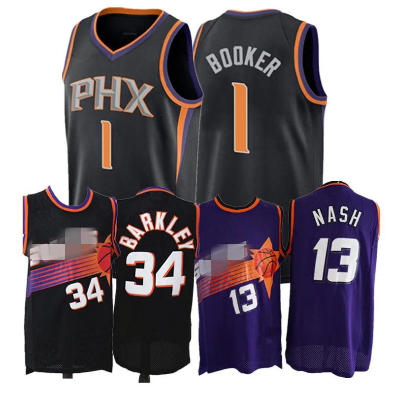 1 Devin Booker 22 DeAndre Ayton Basketball Jersey 34 Charles Barkley 13 Steve Nash Jerseys