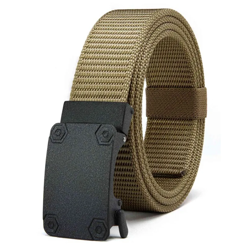 Ratchet Tactical Belt Men Stiff Nylon Web Work Belts Heavy Duty for Tran Outdoor Concealed Carry Holster 38mm #NGB Light Green