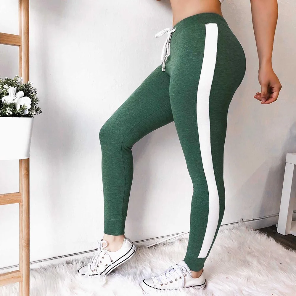 2019 New Sexy Women Fashion Slim Fit Striped Pants Yoga Running Pants Workout Leggings Fitness Gym Trousers Outdoor Leggings