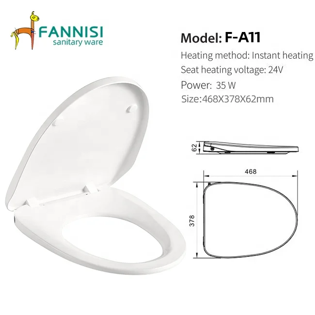 European style soft close PP plastic toilet seat cover wc quick release toilet lid heated toilet seat