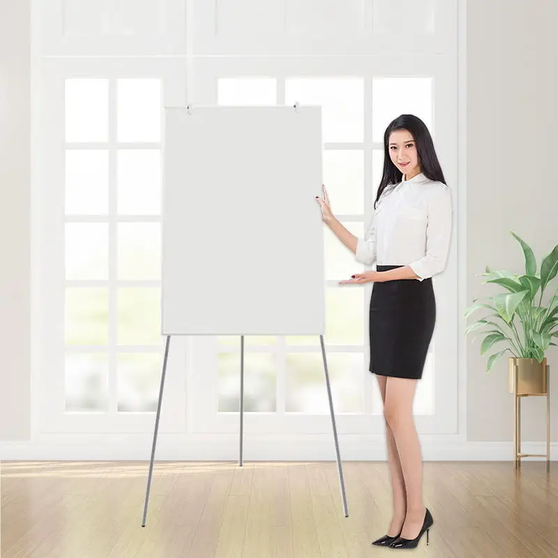 Height Adjustable Lacquered Steel Flip Chart with Stand School Office Whiteboard Flipchart