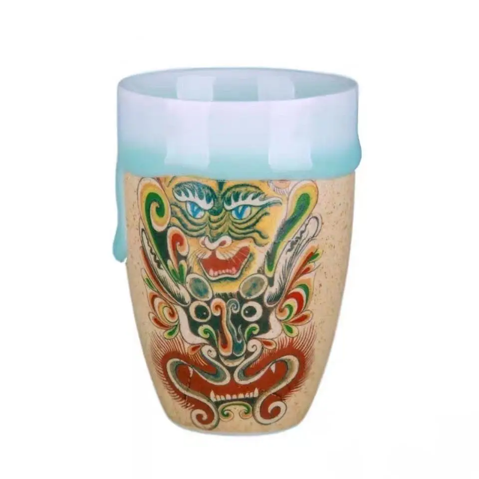 Chinese zodiac guardian shrine fire  creative flow glaze cup