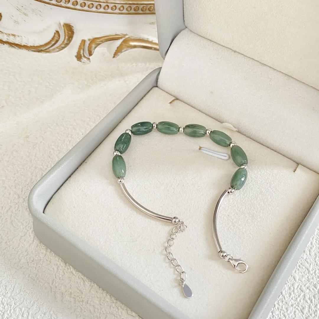 S925 Sterling Silver Fashion Classic Zircon Natural Jade Bracelet Factory Jewelry Wholesale