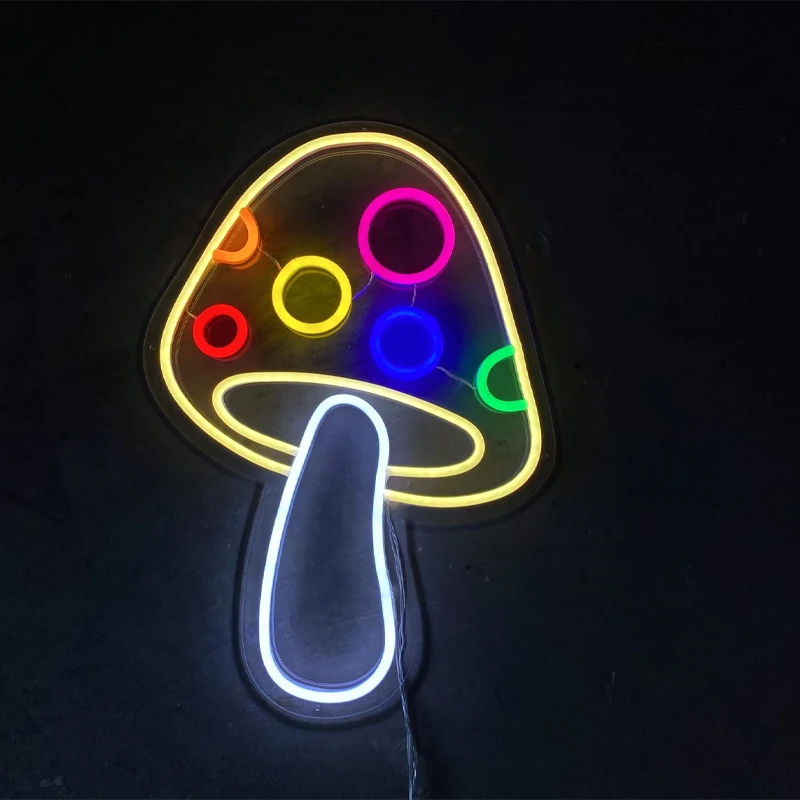 Shanghai Liyu-12V-DevSign многоцветный неоновый знак в виде грибов для декора магазина