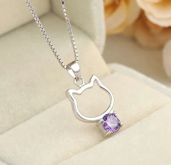 Ожерелье и серьги для женщин девушек из серебра 925 пробы с фианитами