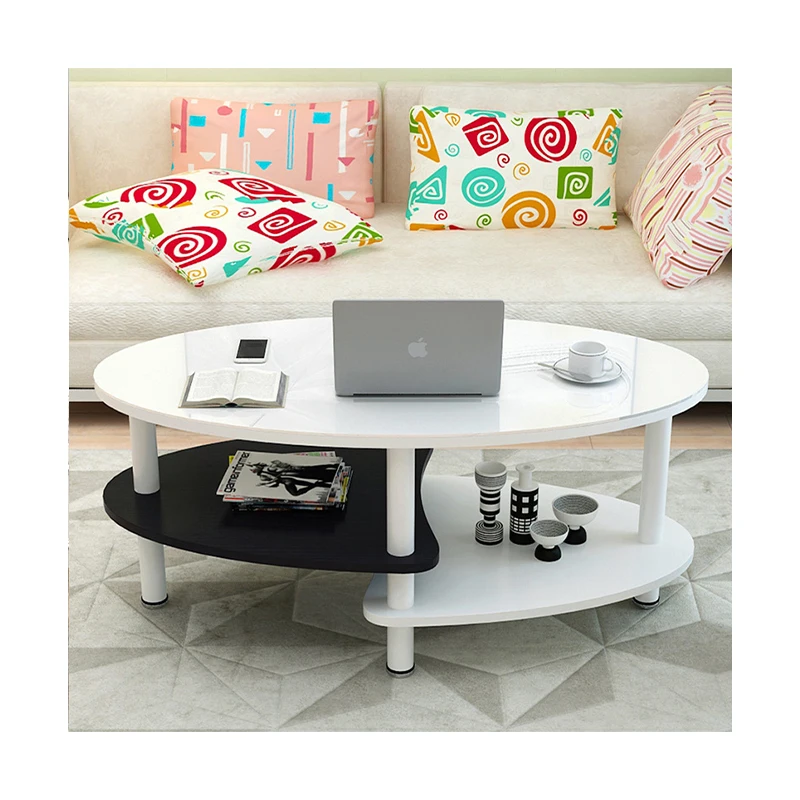 Reasonable Price Contemporary Sofa Side Yellow Elliptical Solid Wood Coffee Corner Table