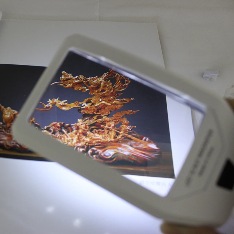 TH-8017 Portable Illuminated Magnifying Mirror,Multi Functional Paperweight Magnifying Glass Led  And Scale