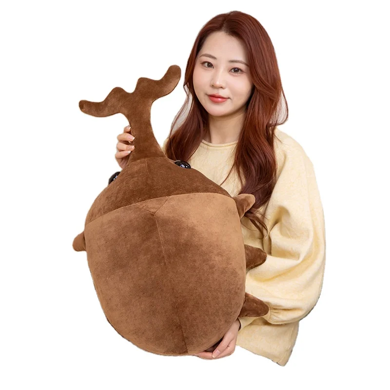 Factory Price Custom 50cm-60cm Cute Stuffed Animal Unicorn Beetle Plush Toy Insects Plush Peluche Toy Shovel Beetle Plush Doll