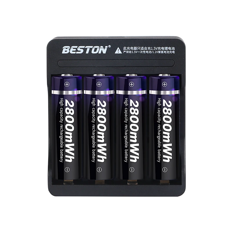 BESTON высокое качество 4 слота 1,5 литий-ионная литиевая батарея умное зарядное устройство плюс 1,5 В литий-ионные батареи наборы