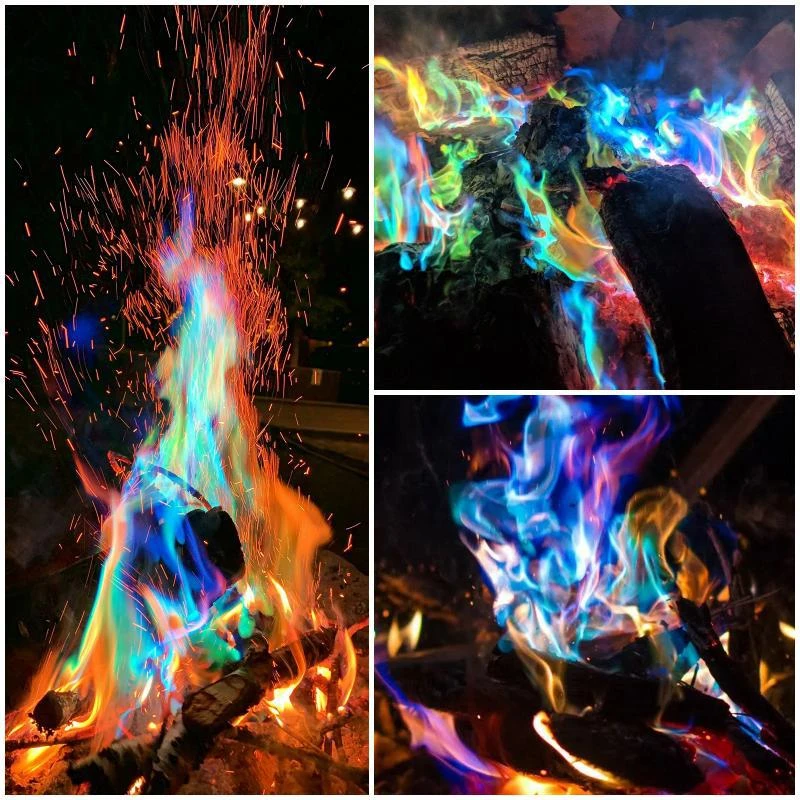 Yegbong 50g campfire color changing powder beach color supplies scene bonfire atmosphere layout metal color powder for party