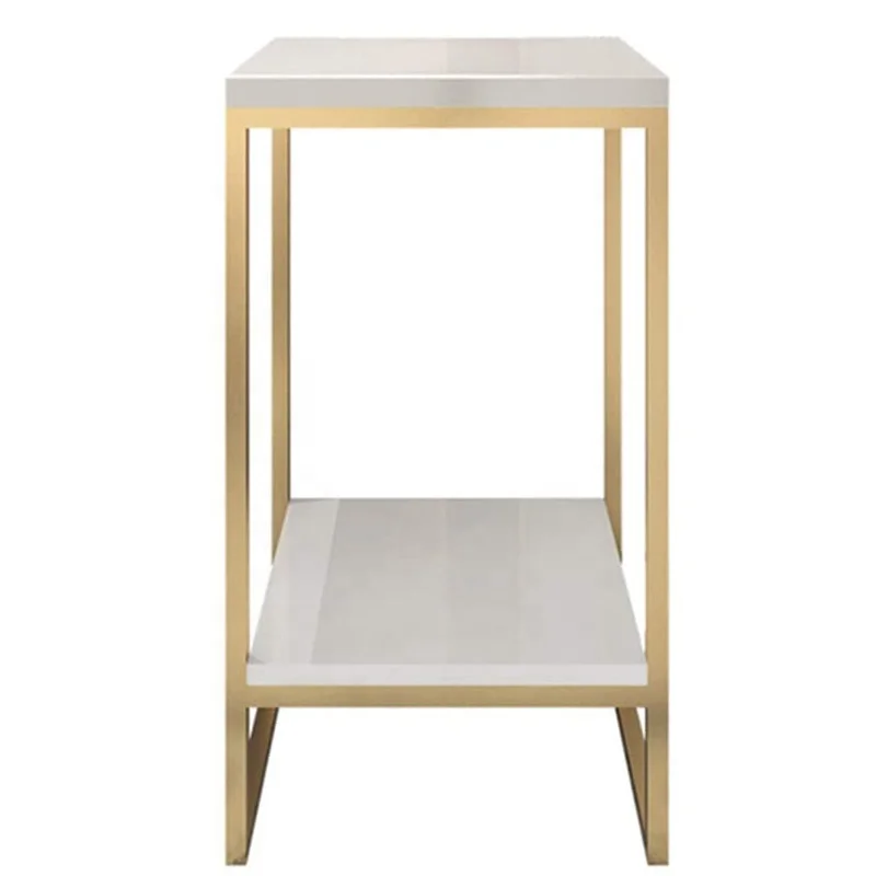 Popular simple steady wooden manufacturers industrial vintage metal side table and coffee table marble rectangle side table