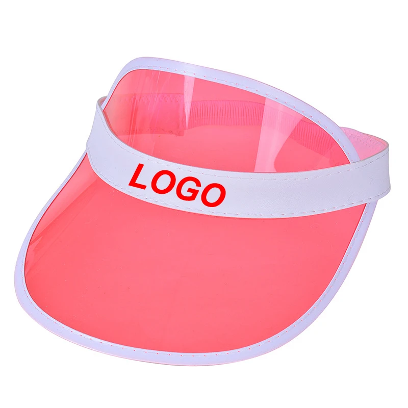 Wholesale Custom PVC Clear Colored Visors Hats UV Protector Empty Head Top Air Cap Sun Visor Hat Running Caps