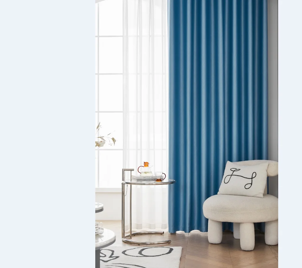 Cheap High Quality Super Triple Weaving Artwork Embossing Plain Blackout Curtain Fabric