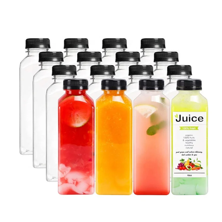 Empty Mini 2oz 60ml 50ml Small SQUARE shape PET Plastic Juice Drink Container Lid Energy Ginger Shot