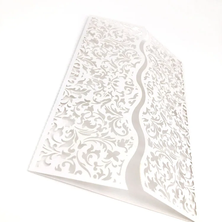 Metallic Finish Laser Cut Card For Wedding and Invitation