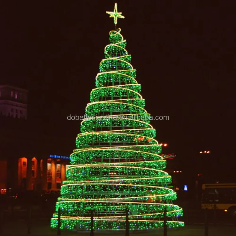 Traditional Christmas Day LED Tree outdoor Waterproof Atmosphere for shopping mall /park/party