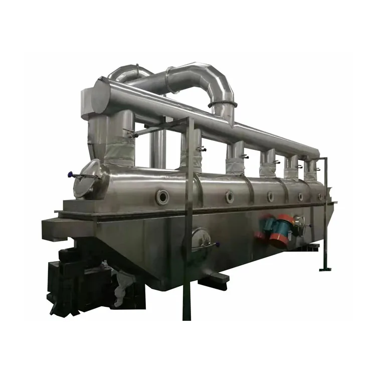 Horizontal pepper carrots flakes granules vibratory fluidized bed drying machine coconut meat vibrating fluid bed dryer