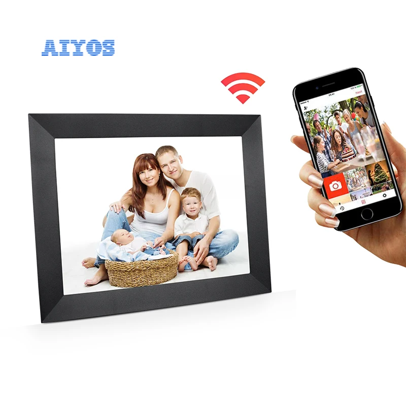 Aiyos 10 дюймов Смарт Android WiFi Cloud цифровая фоторамка рамки для общий доступ к