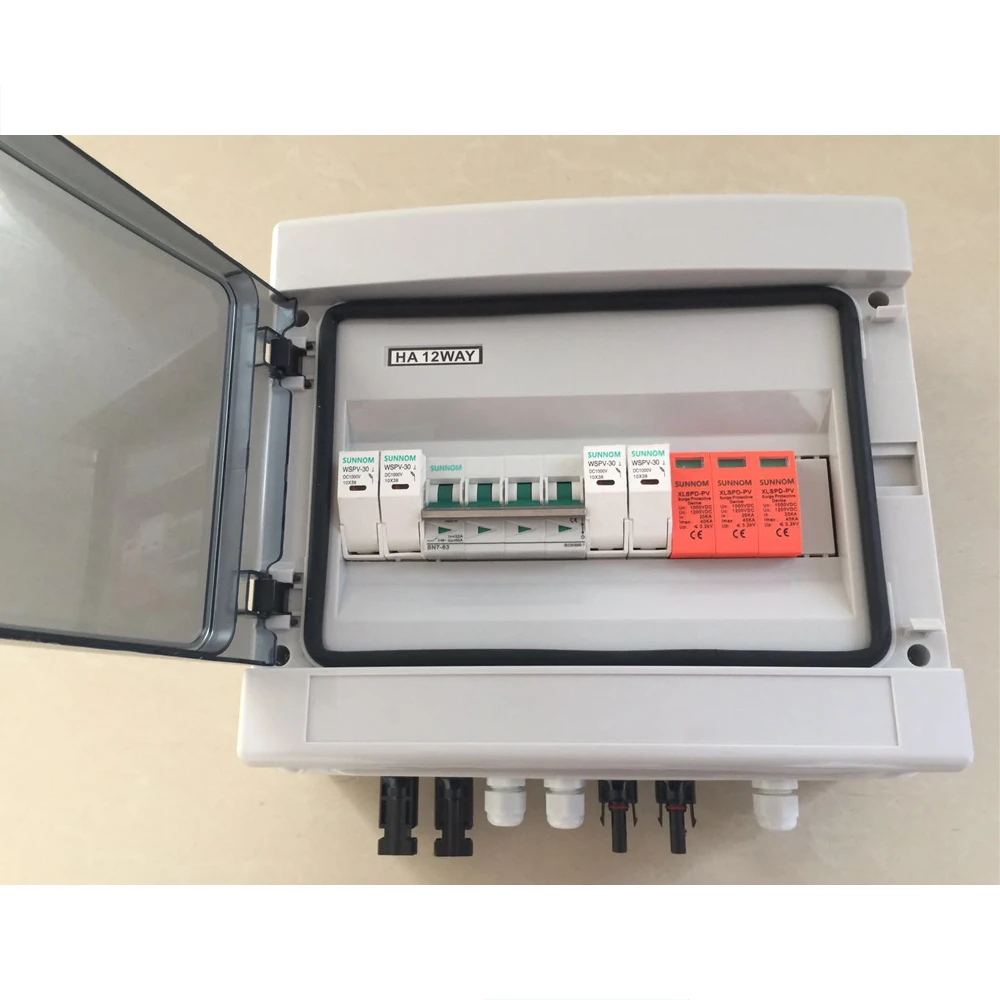 IEC TUV CE SNDB-PV2/1 IP65 2 в 1 out ABS + PC DC 16A 1000V Солнечная pv распределительная коробка dc комбайнер с предохранителем SPD и