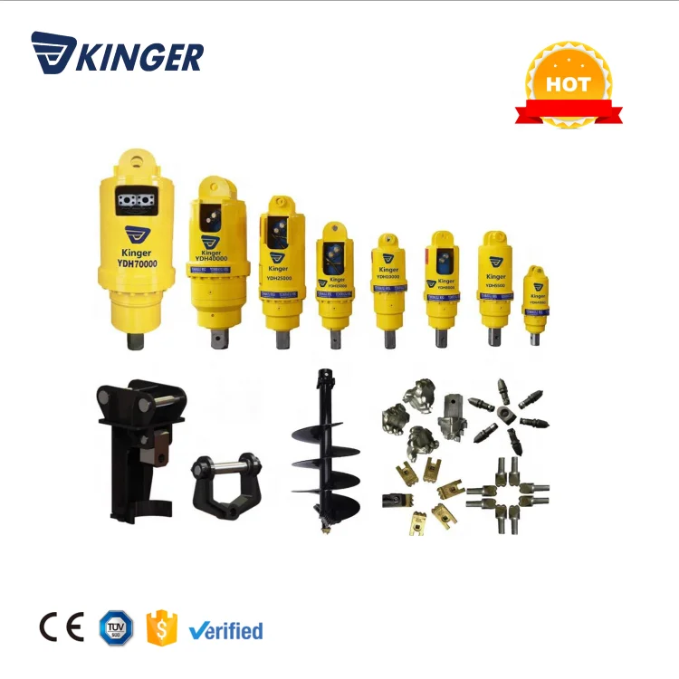 KINGER  CE certified Soil Drilling Auger hydraulic Rock earth drill for Excavator Skid Steer Backhoe