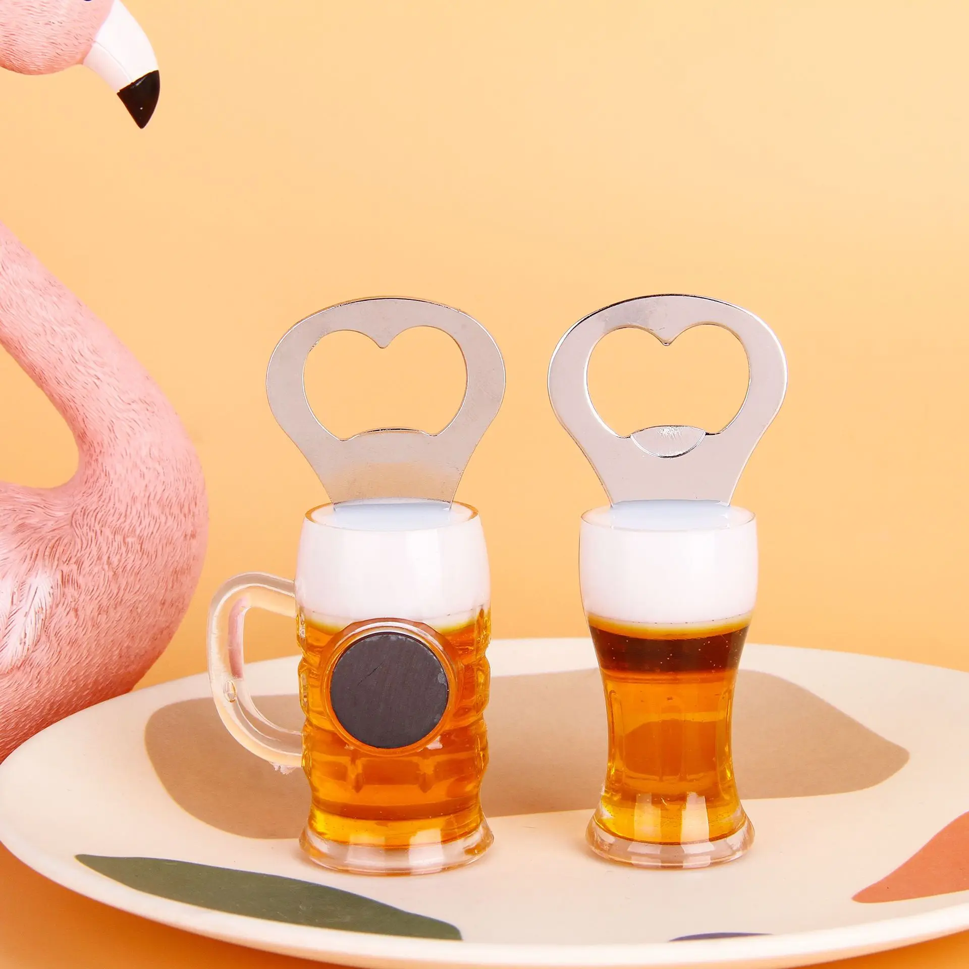 Factory custom magnet beer cup shape bottle opener