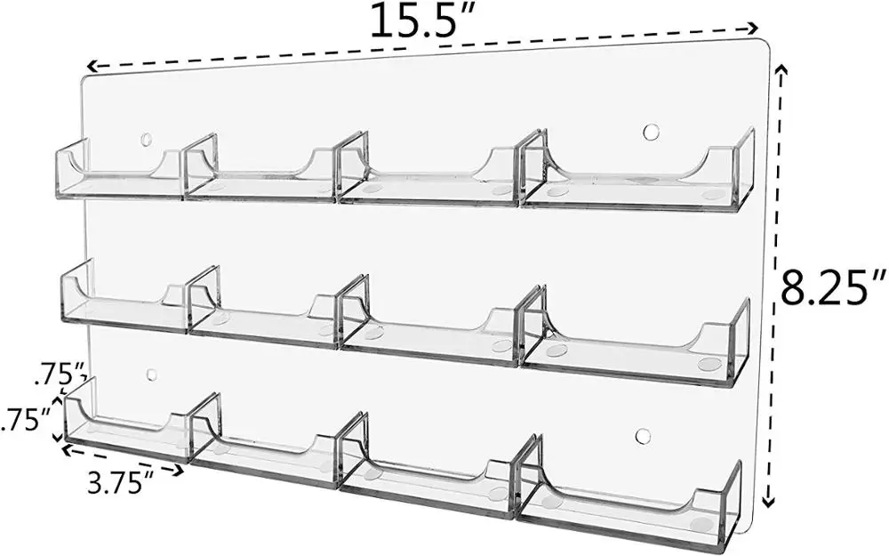 Business Card Holder Wall Mount Rack 12 Pocket Gift Card Organizer