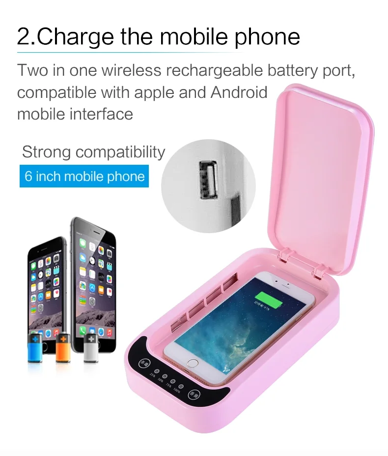 
Mobile phone Sanitizer face mask UV Light Sterilizer Jewelry Disinfector 2020 hot selling product 