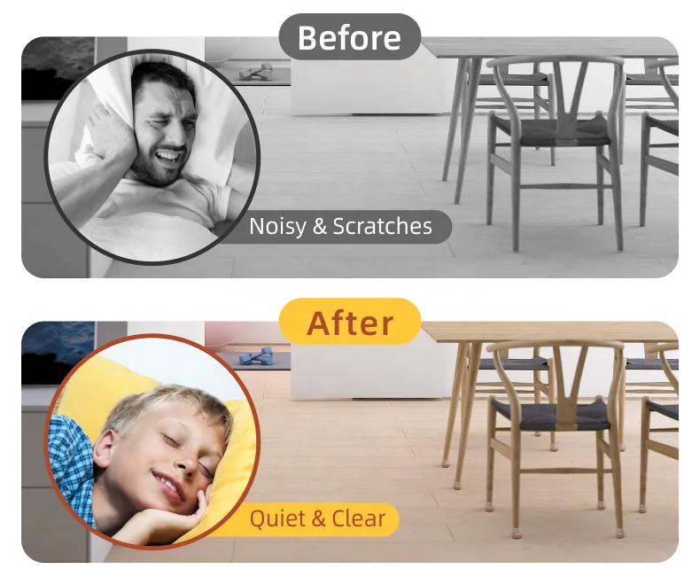 Silicone furniture chair leg caps Chair Leg Floor Protectors with Felt Furniture Pads Chair Glides Feet Caps