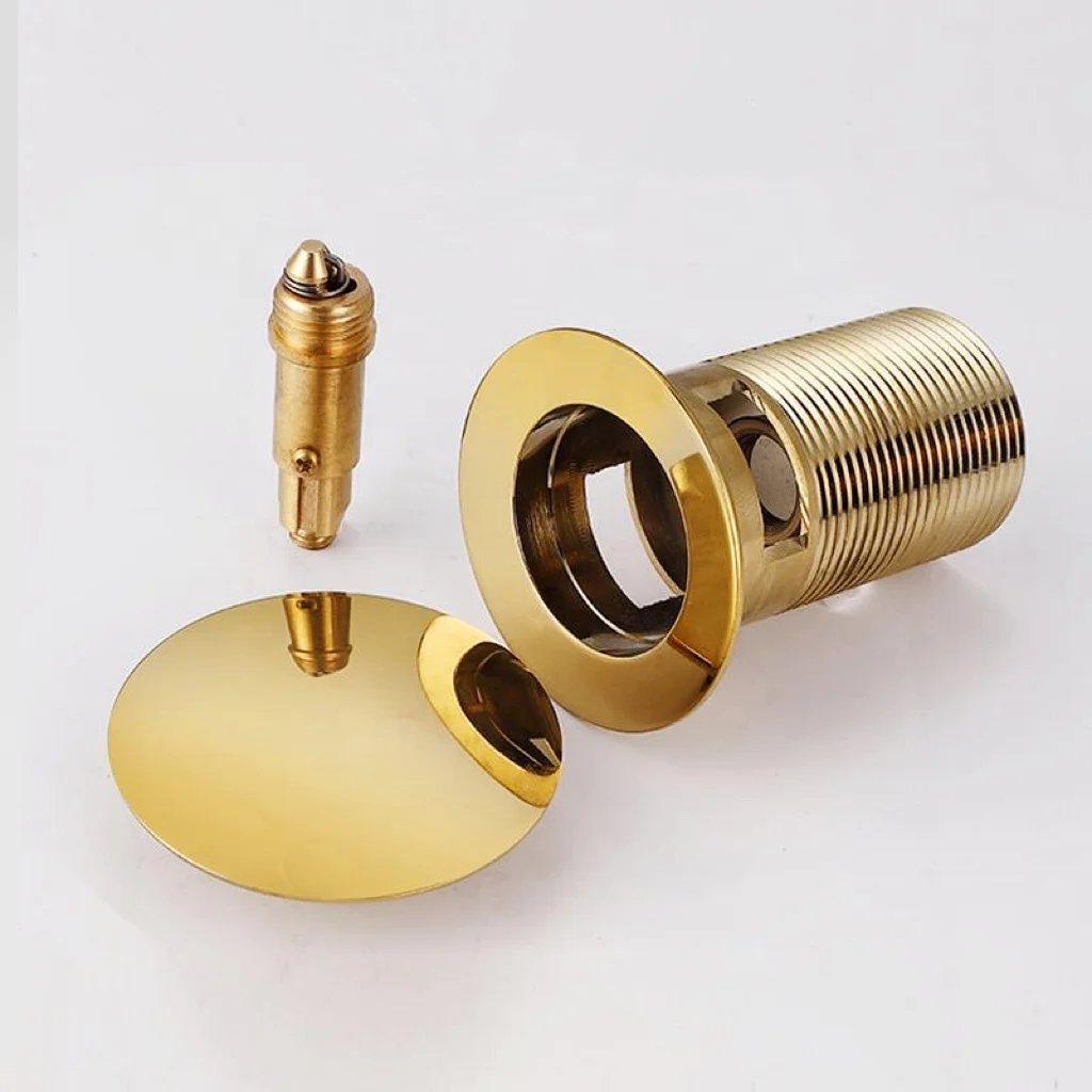 Brass Pop-up Drain Click Clack Sink Waste Basin Drain Stopper  Drainer Sanitary for Shower Bathroom
