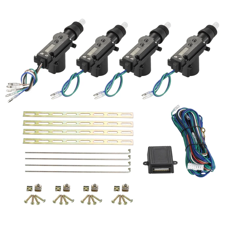 High Quality Universal Car Central Door Locking System with riveted gun-type actuators for 4 Doors