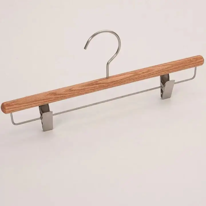 Custom Logo Clothing Shop Luxury Clothing Hanger Non Slip With Clip Kids Adult Wood Hanger for Clothes