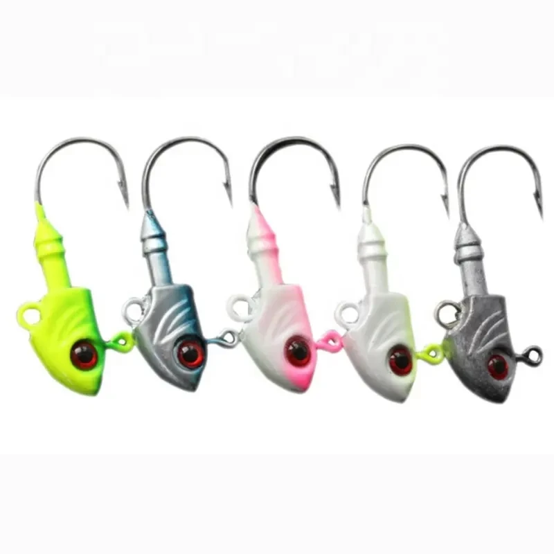 3.5g-33g Doc heavy road subred fish type lead head hook Blood trough hook with glitter hook Perch Mandarin fish