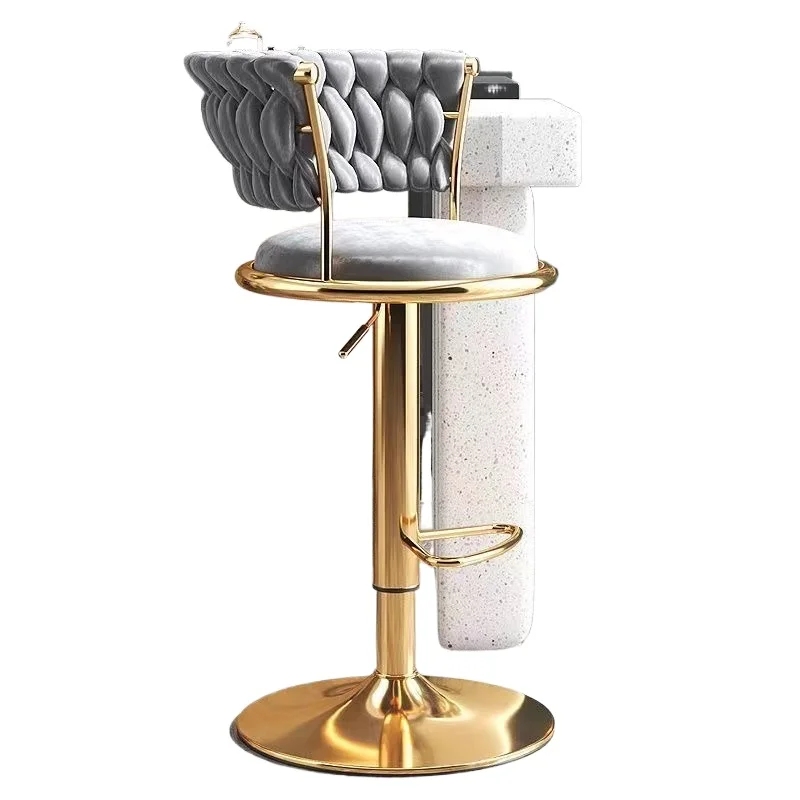High-end Lifted Bar Chair with Luxury Velvet Seat