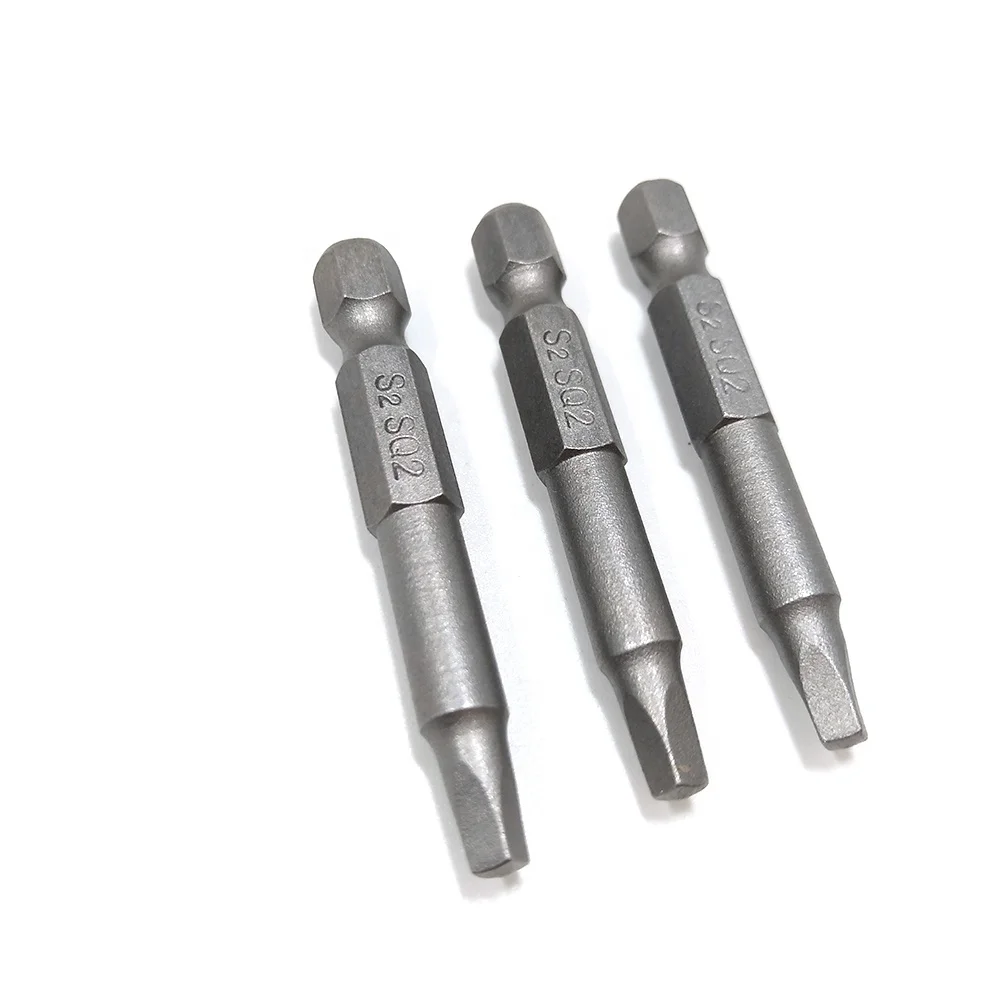 Custom S2 alloy SQ0 SQ1 SQ2 SQ3 SQ4 SQ5 Robertson Square screwdriver bits with 1/4 Hex or 800 801 802 4/5/6mm shank