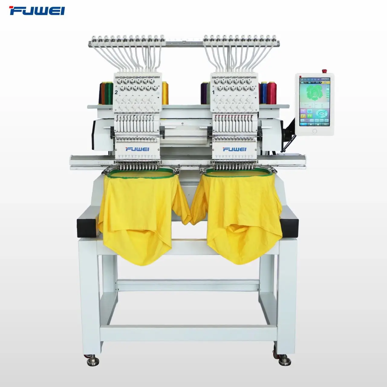 china top 2 head embroidery machine 1502  hat t-shirt flat commercial embroidery machine