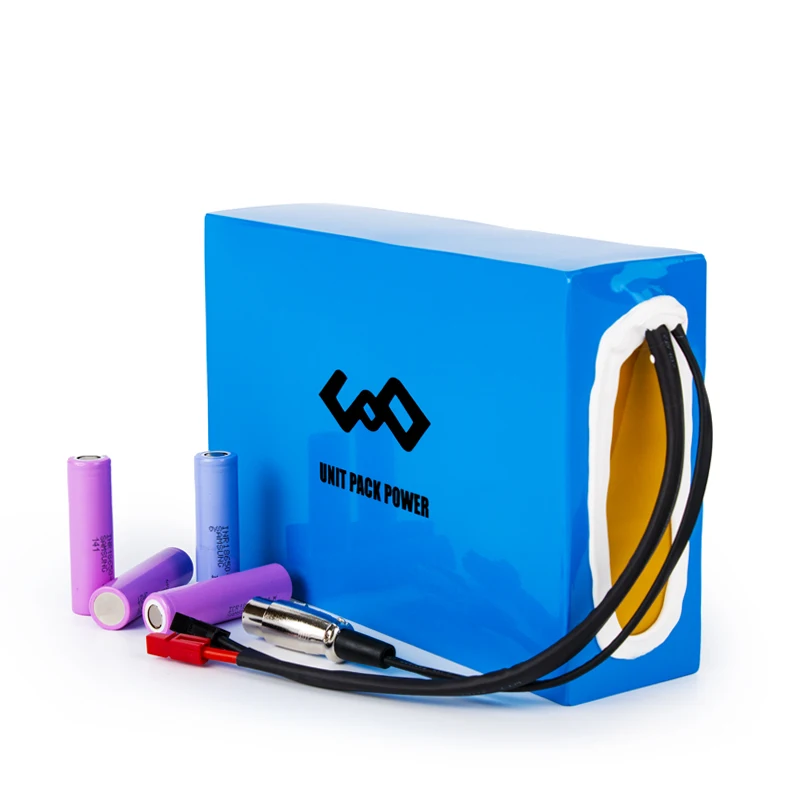 UK Stocked D034 60V 25Ah Water Proof PVC Lithium Battery Pack with 50A Smart BMS and 3A Charger for e-bike scooter e-trike