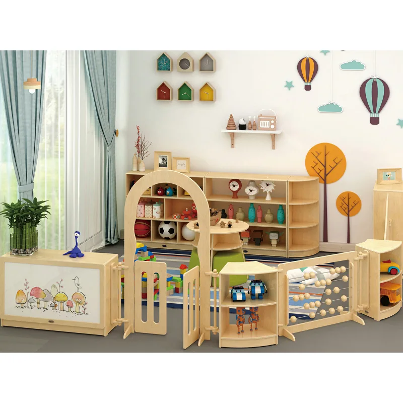  Фабрика в Гуанчжоу creche цветная классная деревянная детская мебель для детского сада на