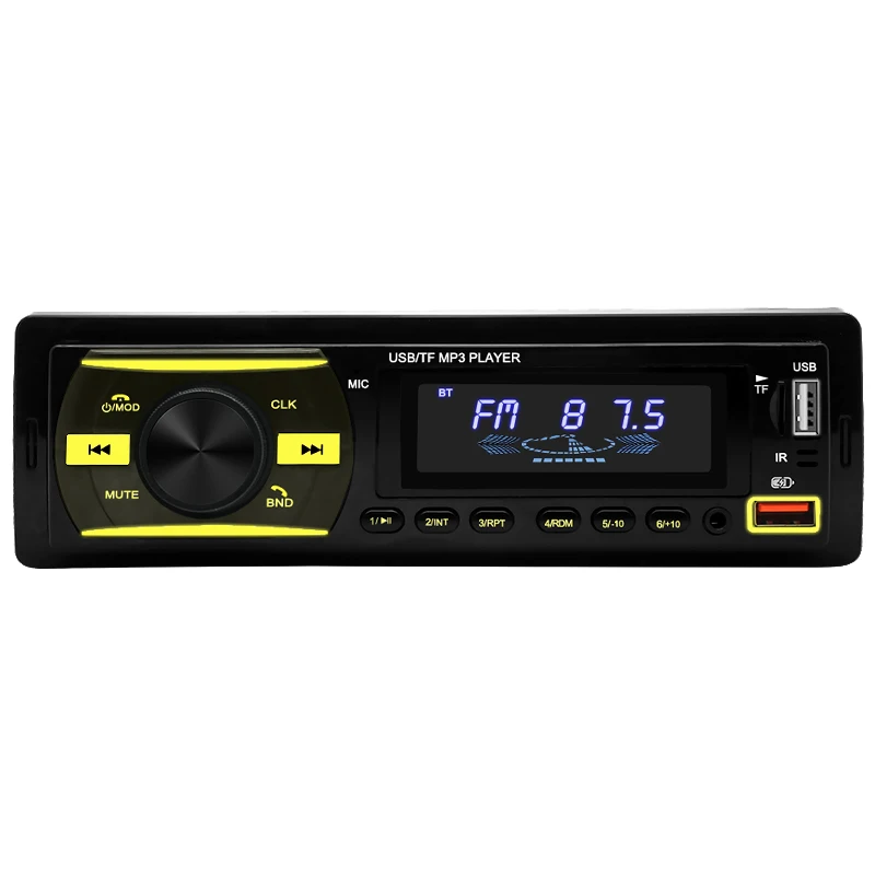 Single Din Auto Radio Stereo Universal Car MP3 Player BT//FM/USB/SD/AUX Color Light 1 Din MP3 Player