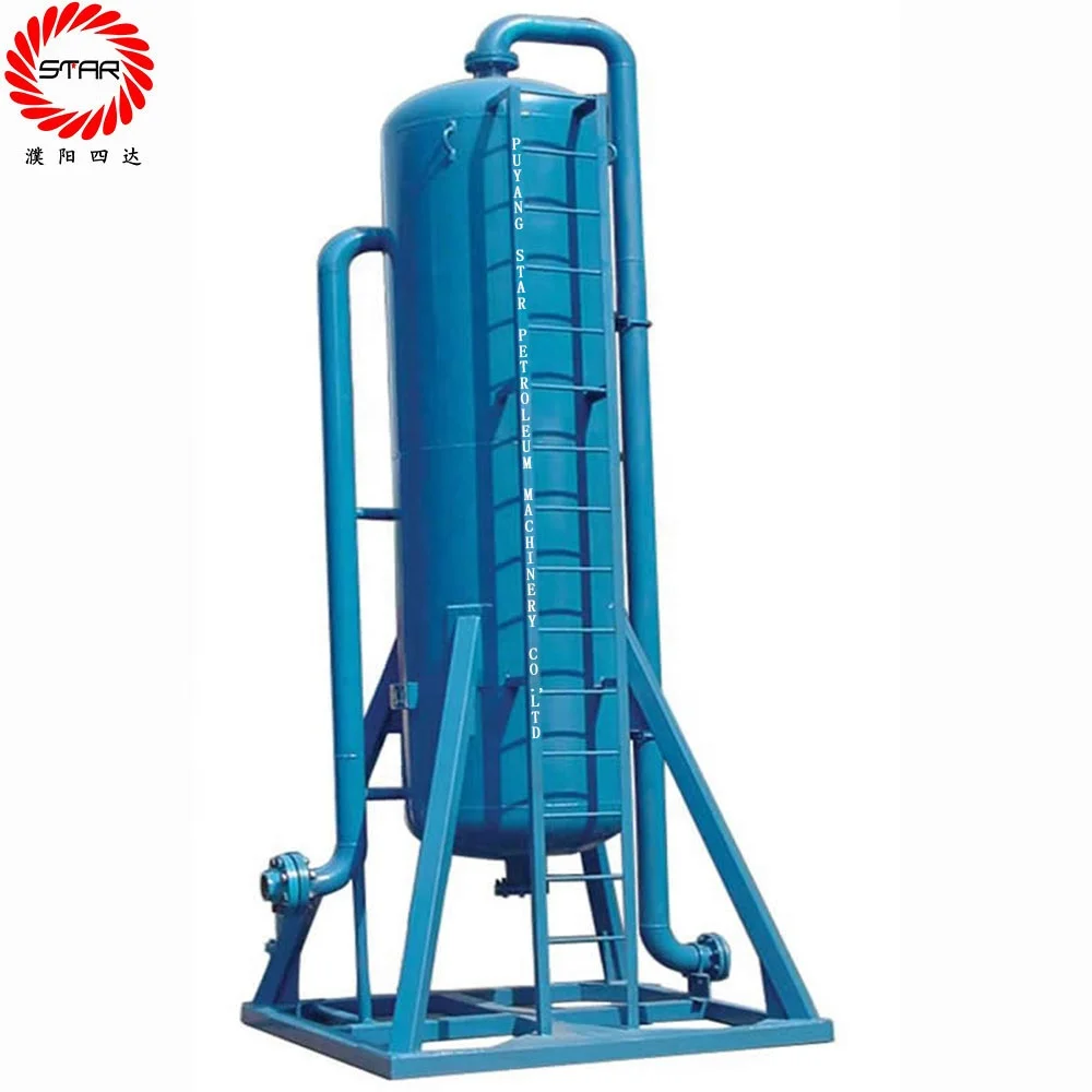 Oil Well testing high-volume drilling mud-gas separator / gas buster / mud degasser