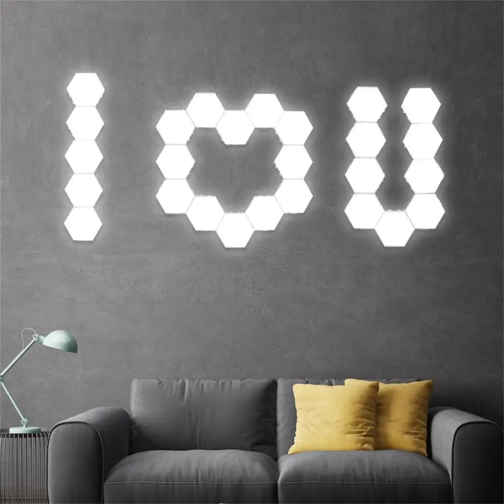 5Pcs Quantum Lamp LED Hexagonal Light Touch Sensitive Lighting Night Lamp Magnetic Wall Fixtures Modular Wall Lampara Home Decor