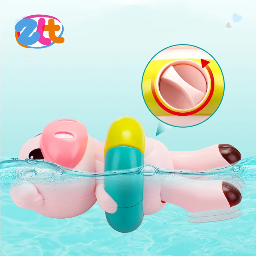 Новый дизайн мультфильм плавательный свинья Ванна игрушка для