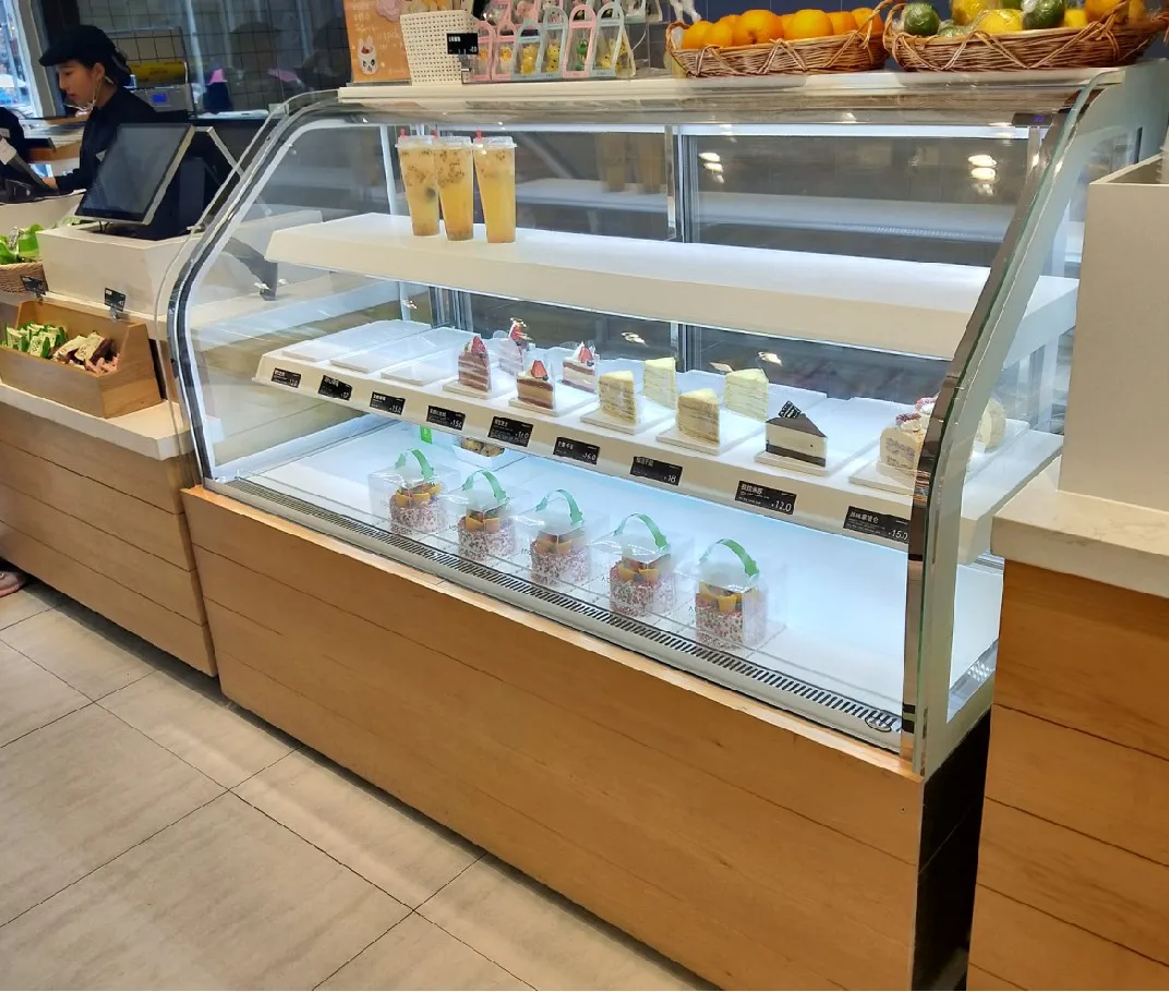 Refrigerator Chiller Freezer Cake Display Fridge for Bakery Stands Front and Rear Door Opening Brevit showcase Cabinet