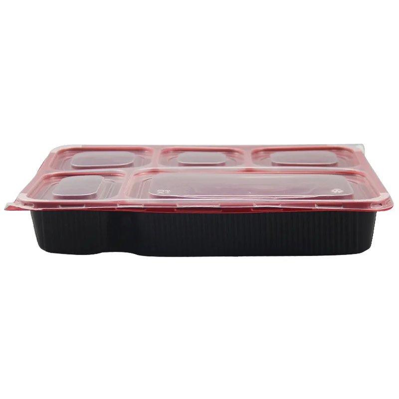 Five Compartments Disposable Plastic Fast Food Lunch Box