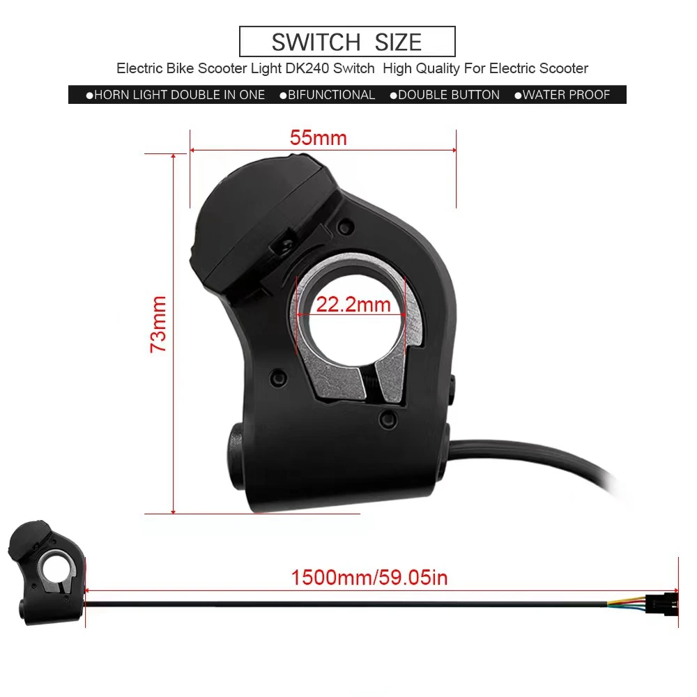 Most popular Electric scooter switch horn light ebike DK240 switches for mountain ebike