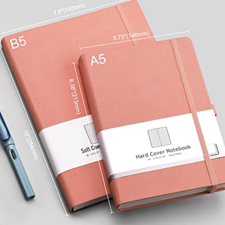 Low price A5 size hard cover smooth writing lined journal writing pads & custom notebook