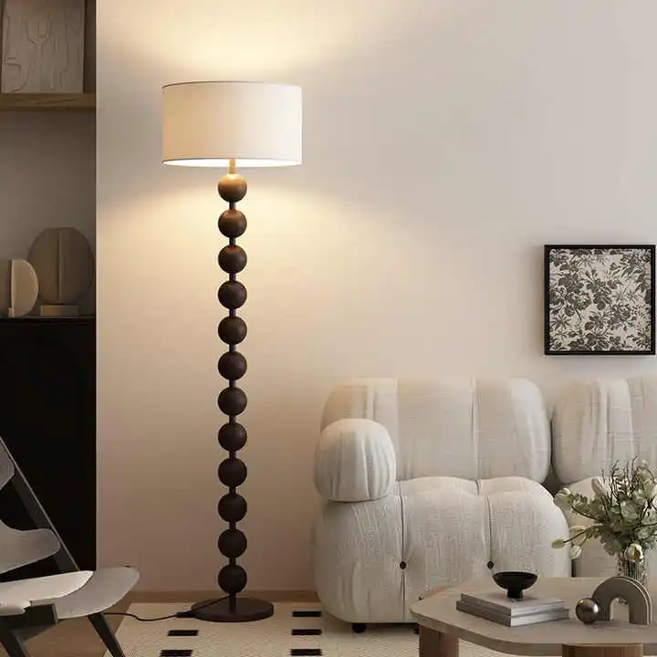 New Floor Lamp Arrival Japanese Style Industrial Wood Standing Lamp Retro Loft Art Wooden Luxury House Villa Floor Lamp